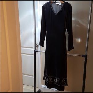 J Jill Velvet Black Dress
